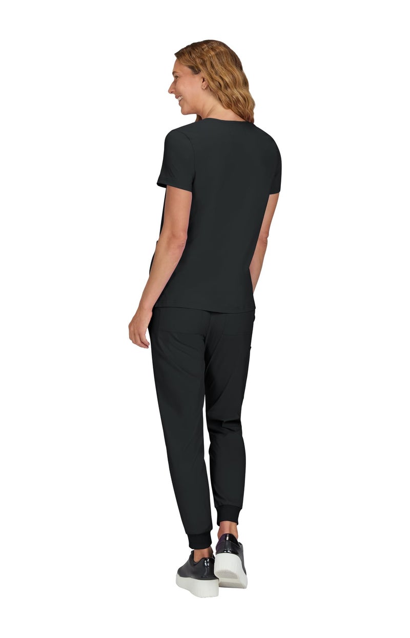 KOI Basics Becca Women's 4-Pocket Stretch Scrub Top Black X-Large - Image 2